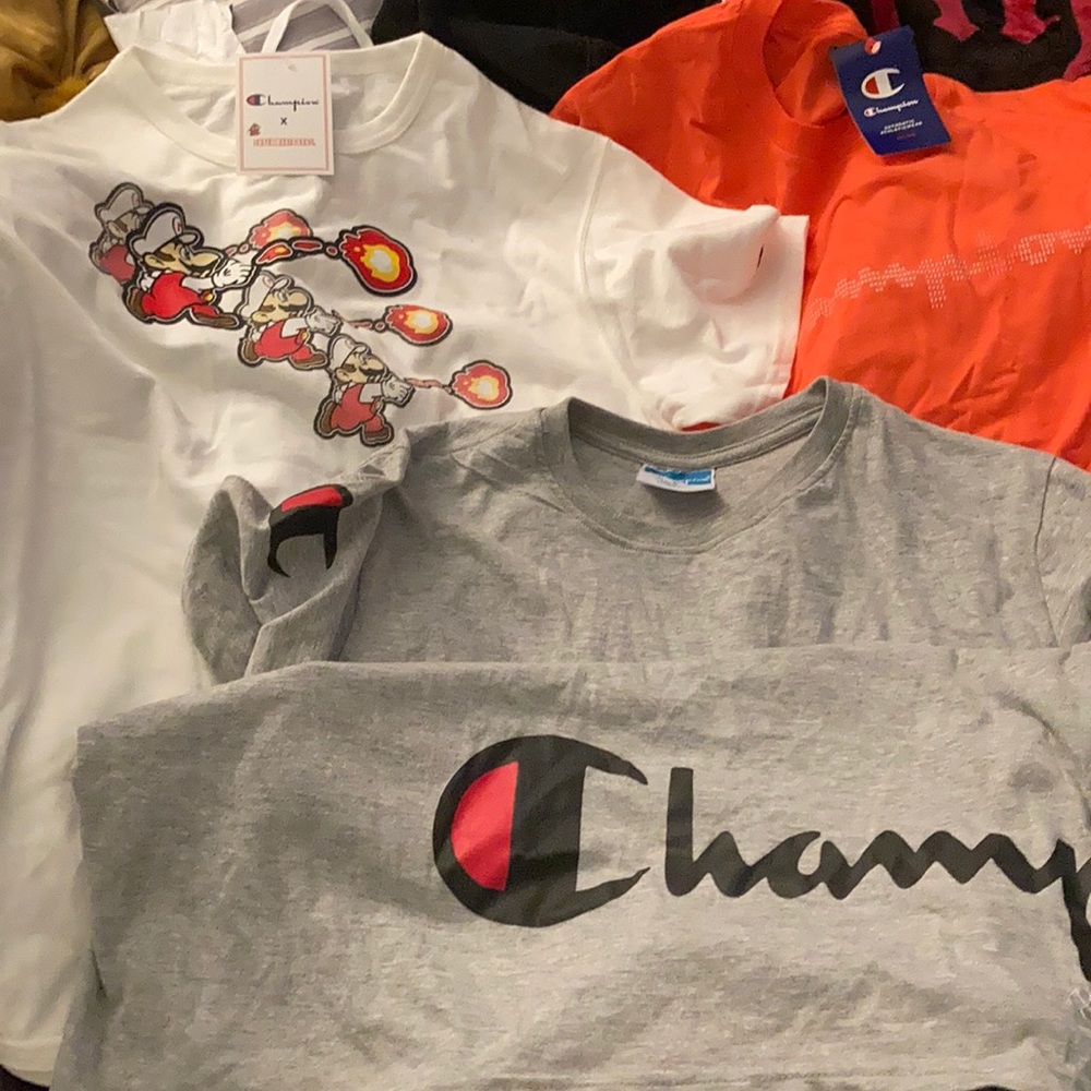 Lot of champion clothes too small 😂